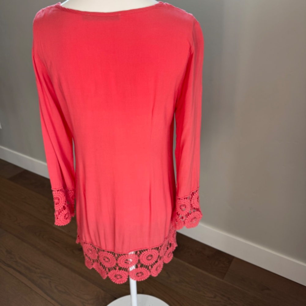 Solitare Swim Coral Crochet Swim Coverup - Picture 2 of 5